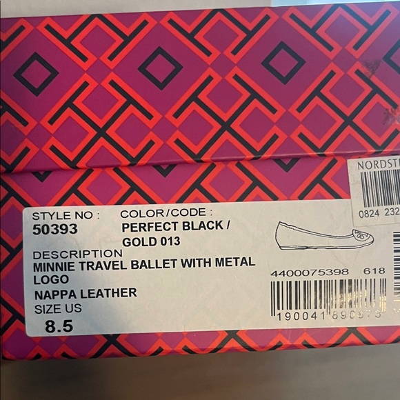 Tory Burch Black Ballet Flats with Gold Logo Accent - Picture 10 of 10